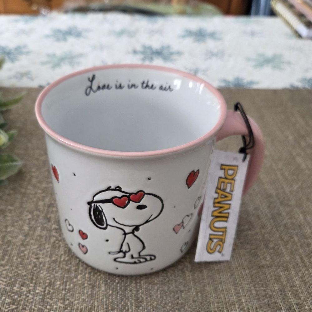 Peanuts Snoopy Heart Mug with Pink Accents